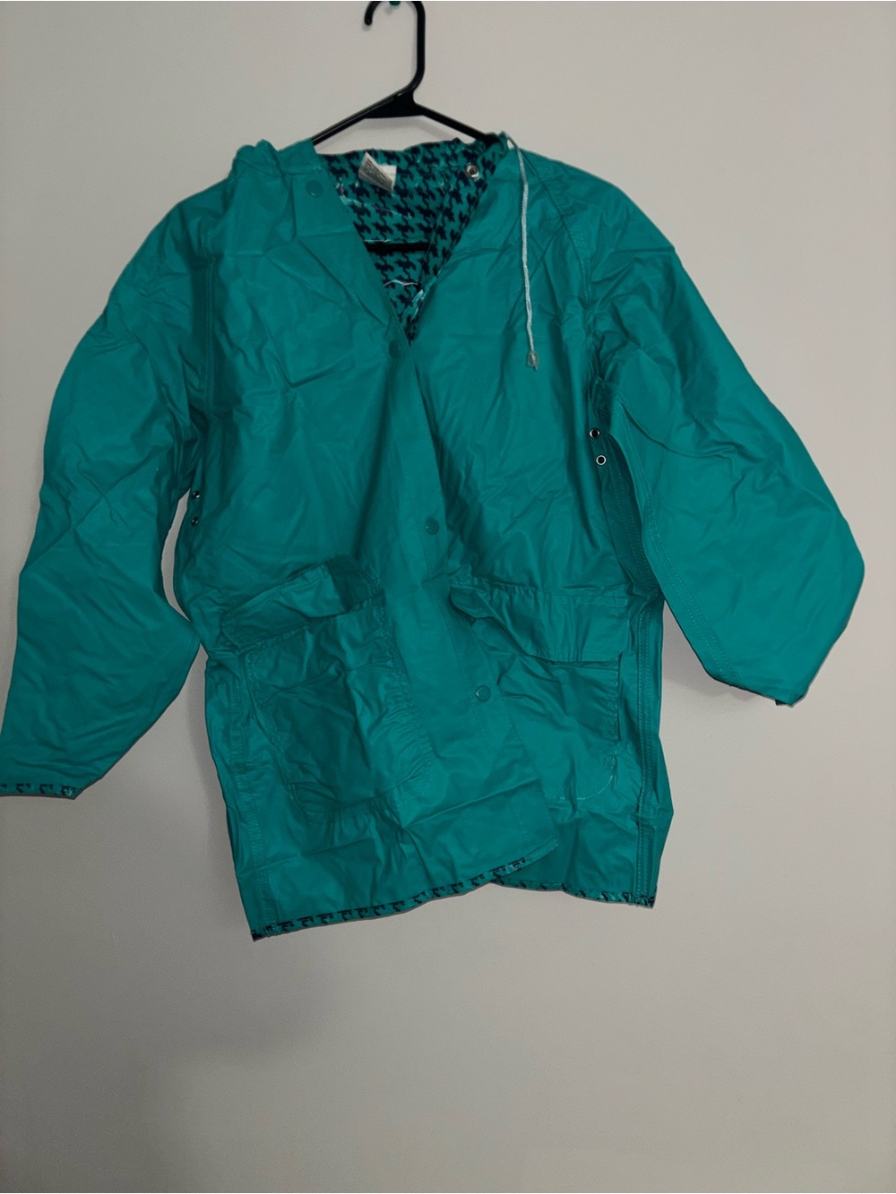 Teal Hooded Windbreaker Jacket